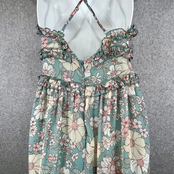 HYFVE Dress Womens Small Blue Pink Floral Ruffle Tiered Boho Summer Fairy - Picture 7 of 16